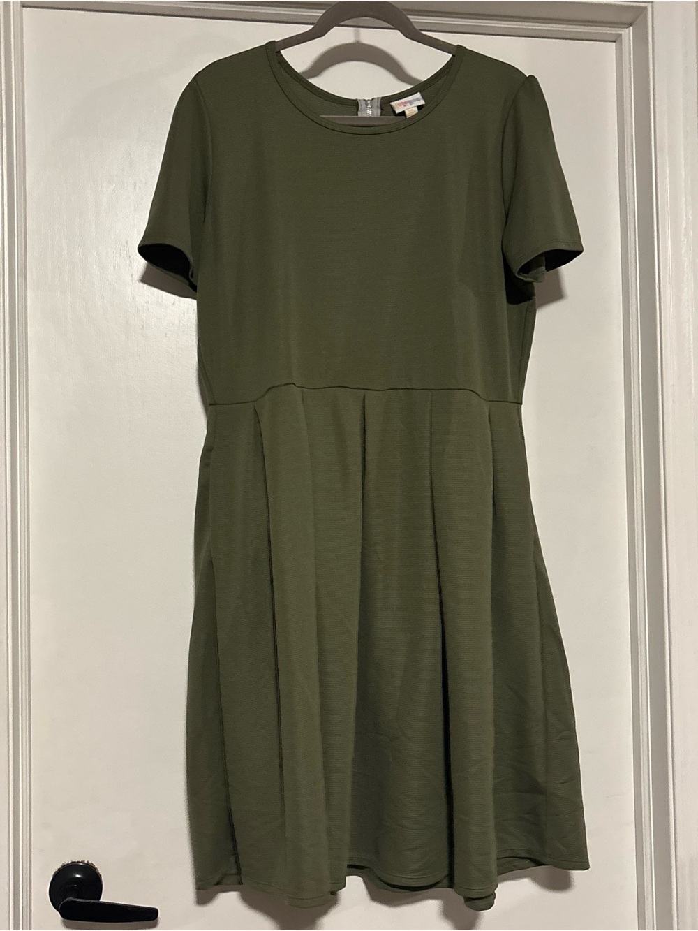 LuLaRoe Olive Green Short Sleeve Fit & Flare Dress